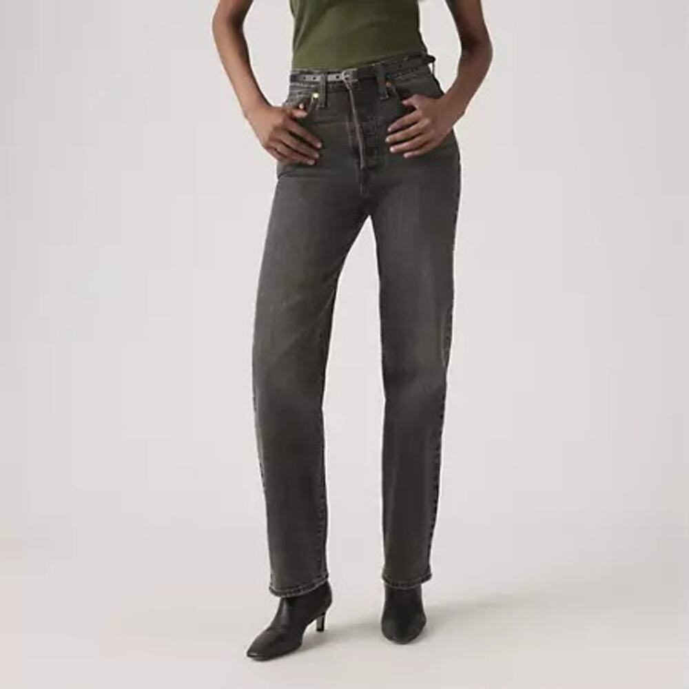 Levi's Jeans Size 31 Gray Denim Stretch High-Rise Ribcage Straight Button Fly